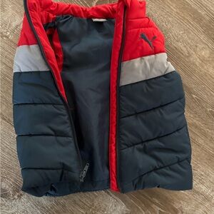 3 piece Puma Kids blue/gray Joggers with Red Accents